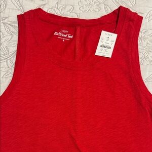 J. Crew Vibrant Red Girlfriend Tank new